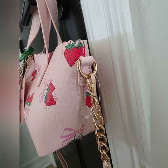 NWT Juicy Couture Sweet Strawberry Mini Tote - Powder Blush Multi - Picture 3 of 5